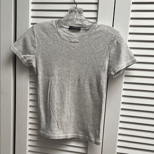 Brandy Melville Light Gray Short Sleeve Tee